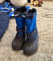 Columbia Unisex Kids Snow Boots Size 11 Blue/Black Mid-Calf Drawstring