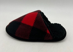 Thereabouts Black and Red Buffalo Plaid Slip On Slippers Kids Size S-M (11-1)