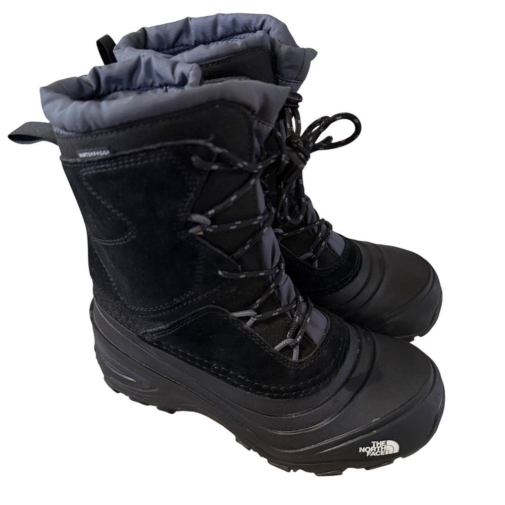 The North Face Kids Alpenglow IV Waterproof Winter Snow Boots Black Size 4