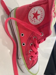 Converse All Star Pink Lime Fold Down High Top Sneakers Shoes Youth Sz 12 Girls