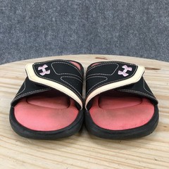 Under Armour Ignite Slides Flat Sandals Youth 4 Black Pink Open Toe Casual