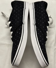 VANS Black/White Silver Polka Dot Athletic Shoes Missy Size 6