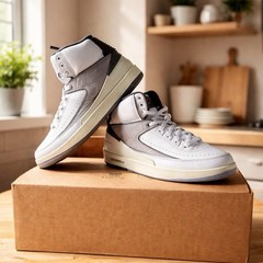 Nike Air Jordan 2 Retro Python White Gray Red 7Y Womens 8.5