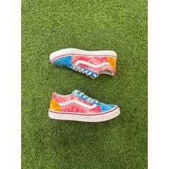 Vans Old Skool Tie Dye Multi Color Low Top Skate Shoes US Juniors 4.0