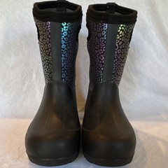 Bogs Kids Rain Boot Waterproof Leopard Print Black Multicolor US Size 1