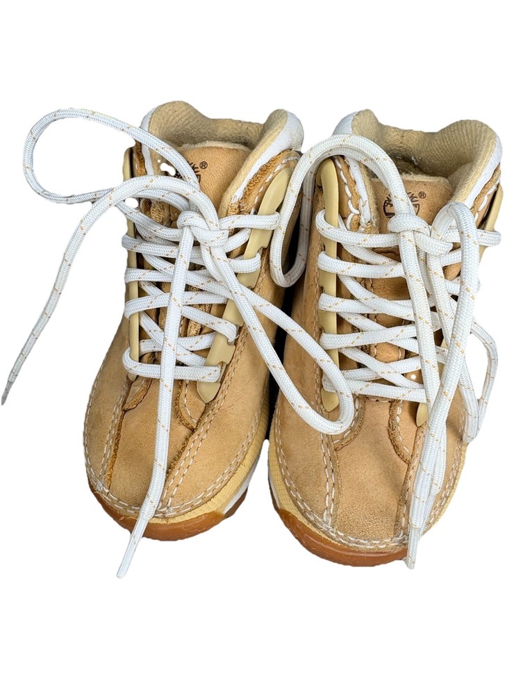 Toddler Timberland Boots Size 5 Wheat Nubuck Leather Lace Up Shoes
