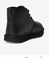 NEW UGG Neumel II Boot Black Leather Big Kids US3/UK2/EU35 (1136847K)