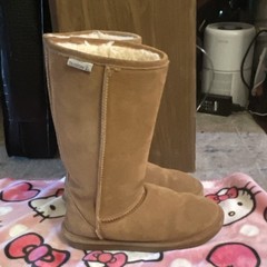 Bearpaw Brown Shearling Style Suede High Top Faux Fur Unisex Kids Boots