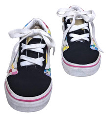 Vans Old Skool Rainbow Checkered Kids‘ Skateboard Shoes Size 1.0 Lace Up Outdoor