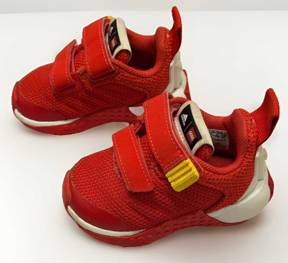 Kid Sneaker Size 4 Lego Adidas Collab Red 4K Running Shoe Toddler Baby