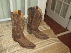 Corral A1028 Brown Leather Snip Toe Cross Wings Cowboy Boots Youth size 2
