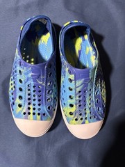 SKECHERS Boys Guzman Slip on Shoes Solar Surge Blue Green Foamies Water Size 12