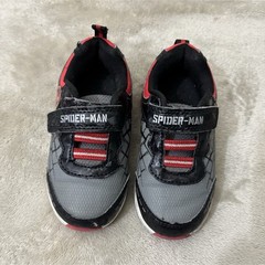 Marvel Spider-Man Gray Black Red Low Top Hook & Loop Sneakers Unisex Kids US 7