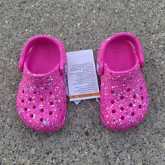 Crocs Classic Clog Kids Pink Multicolor Speckled Slip-On Clog US 5
