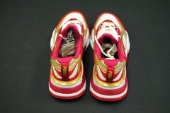 [384747 01] NEW KID’S PUMA RS-FAST GLITZ JR WHITE HIGH RISK RED TEAM GOLD PK67