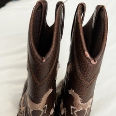 Smoky Mountain Western Boots Brown Leather Floral Embroidery Youth Size 1
