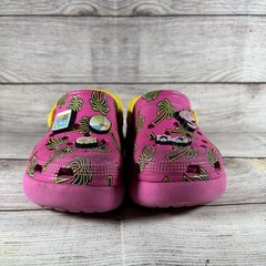 Crocs Classic Spring Jibbitz Clogs Kids Size C12 Pink Palm Trees 1.5″ Platform