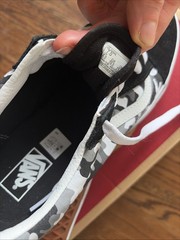 Vans Old Skool Junior Sneakers 7 Black White Gray Camouflage Canvas Shoes