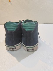 Converse Black and Green High Top Sneakers Youth Size 3