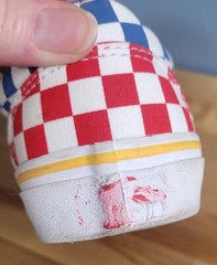 VANS Checkerboard Classic Sneakers Youth Size 2 Unisex Blue Red Yellow Shoes