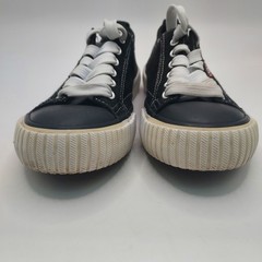 Levis Black Canvas Red Tab Rubber Sole Lace Up Athletic Sneakers Kids Sz 12