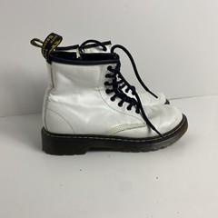 Dr Doc Martens 1460J Combat Boots Youth Size US 4M/5L White Leather Lace Up