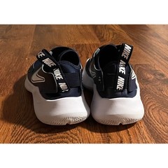 Nike Flex Runner 3 Midnight Navy White Slip On Kids Shoes Size 4.5Y