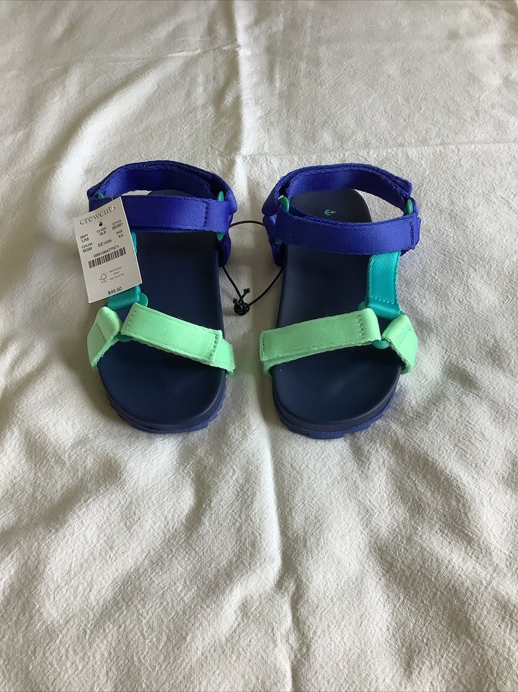 J Crew Crewcuts Colorblocked Strappy Sandal, Blue, Kids US Size 4