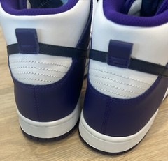 NEW Nike Dunk HI (GS) Size 6Y White/Midnight Navy/Purple DH9751-100 Fast Ship