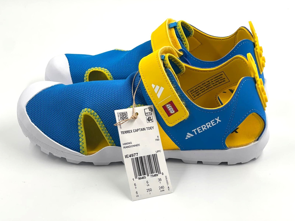 adidas Terrex Captain Toey Sandals LEGO Bright Blue Cloud White Eqt Yellow (GS)