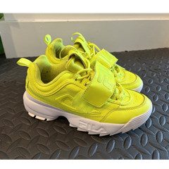 FILA Disruptor Yellow/White Leather Low Top Sneakers Kids US 7 EU 38