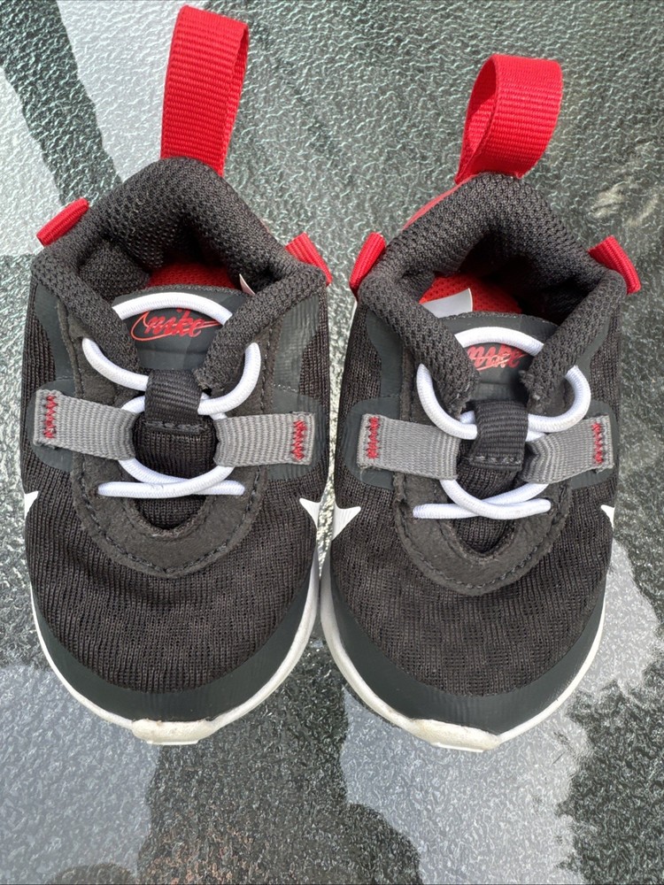 Nike Reposto (TD) Size 2c Dk Gray Red DA3627-008 Excellent