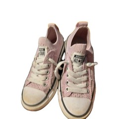 Converse All Star Pink/White Canvas Low Top Lace Up Sneaker Kids 11.5