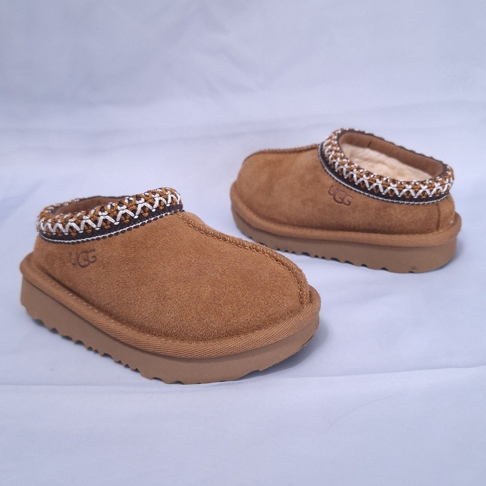 UGG Tasman II Slipper Toddler Size 7 Chestnut Suede Slip-on Baby 2-3T EUC