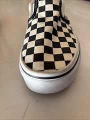 New Vans Checkerboard Black White Classic Slip On Shoes Kids Youth Skate Sz 13