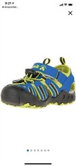 Kamik Crab Hook and Loop Unisex Sandal Youth Size 2 Big Kid Blue / Yellow