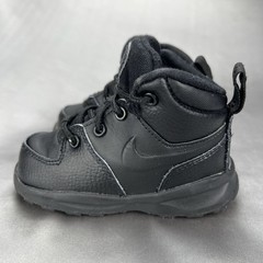 Nike Manoa Leather Toddler Boot Black Lace Up Ankle BQ5374-001 Size 6C Shoes
