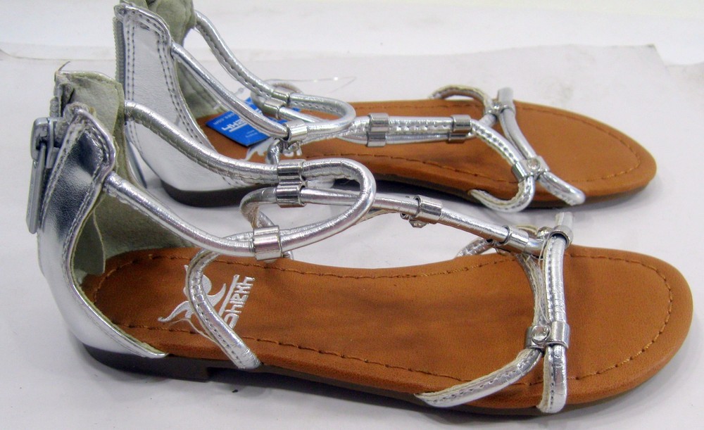 SILVER Open toe Cute Shoes Sandals GIRL Size 11