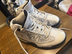Jordan Dub Zero Mid Top Sneakers Kids 6Y White/Black/Gray Basketball 311047-105