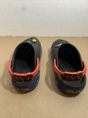 Star Wars Black Crocs Size Junior 3 with 6 Marvel Jibbitz Red Strap TIE Fighter