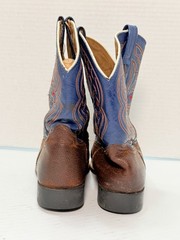 Ariat Kids Quickdraw Western Cowboy Boots Brown Blue Leather Size 5.5