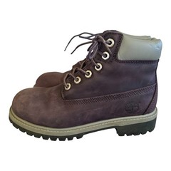 Timberland 6-inch Premium Waterproof Burgundy Boots Kids Size 1