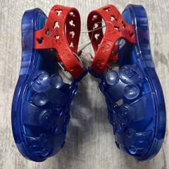 NEW: Mini Melissa Magic + Mickey Mouse Kids BB blue and red jelly sandals Size 7