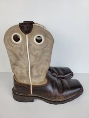 Ariat 4lr Boots Size 5 Western Style Light Gray And Dark Brown