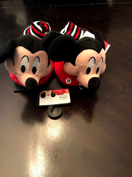 NEW Youth Mickey Mouse Character Slippers 7/8. Warm Gift Kid Boy Girl. NWT