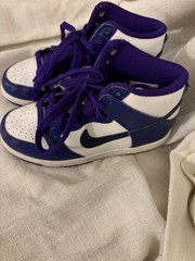 Nike Dunk High Purple/White Leather High Top Lace Up Unisex Kids 13C DH9753