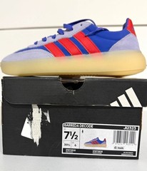 adidas Barreda Decode Kids Blue/Red Suede Low Top Lace-Up Sneakers 7.5 JI2323