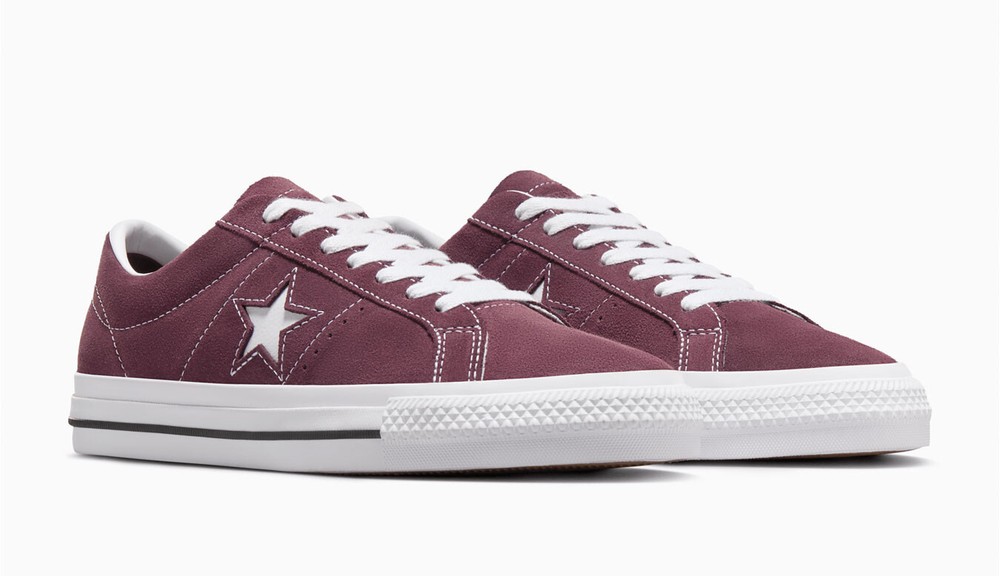 CONVERSE Unisex One Star Pro Ox Sneaker Bordeaux/White – Youth US 2.5/EU 34