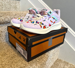adidas Minecraft FortaRun EL C Sneaker Kids 2.5 Purple/Multicolor JR1950