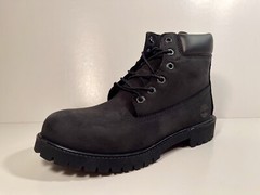 Timberland, Premium 6 In Waterproof Boot, Black Nubuck, Junior’s Size 6.5, 12907